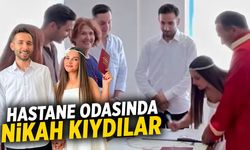 Manisalı çift hastane odasında dünyaevine girdi