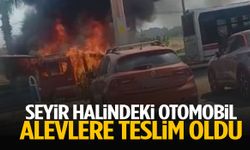 Seyir halindeki otomobil alevlere teslim oldu!