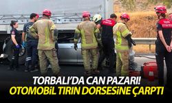 Torbalı’da can pazarı! Otomobil tırın dorsesine çarptı