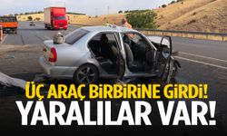 Üç araç birbirine girdi! Yaralılar var
