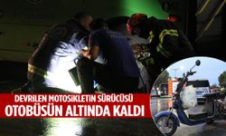 Yağış faciaya dönüştü! Motosiklet sürücüsü otobüsün altında kaldı
