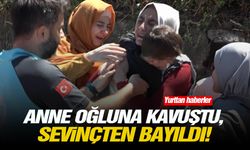 Anne oğluna kavuştu, sevinçten bayıldı!