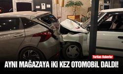 Aynı mağazaya iki kez otomobil daldı!