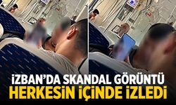 İZBAN’da skandal görüntü! Herkesin içinde izledi...