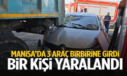Manisa’da 3 araç birbirine girdi: 1 yaralı