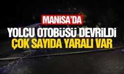 Manisa'da yolcu otobüsü devrildi: Çok sayıda yaralı var