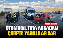 Otomobil tıra arkadan çarptı! Yaralılar var