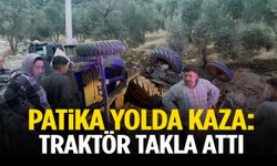 Patika yolda kaza! Traktör takla attı