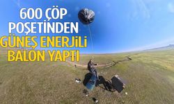 600 çöp poşetinden güneş enerjili balon yaptı
