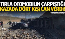 Tırla otomobil çarpıştı! Dört kişi can verdi!