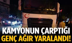 Kamyonun çarptığı genç ağır yaralandı!