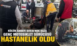 Küçük Sanayi Sitesi’nde kaza! Genç motosiklet sürücüsü hastanelik oldu