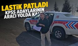 Lastik patladı... KPSS adaylarının aracı yolda kaldı
