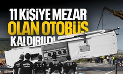 Manisa'da 11 kişiye mezar olan otobüs kaldırıldı