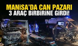 Manisa’da 3 araç birbirine girdi: 1’i ağır 5 yaralı