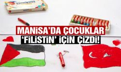 Manisa’da çocuklar Filistin için çizdi