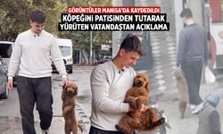 Manisa'da köpeğini patisinden tutarak yürüten vatandaştan açıklama