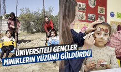 Manisa’da üniversiteli gençler miniklerin yüzünü güldürdü