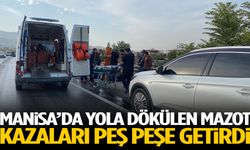 Manisa’da yola dökülen mazot kazaları peş peşe getirdi