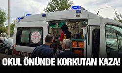 Okul önünde korkutan kaza!