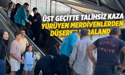 Üst geçitte talihsiz kaza: Yürüyen merdivenlerden düştü