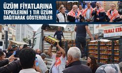 Yeni Partililerden üzüm eylemi: 1 tır üzüm dağıttılar