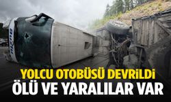 Yolcu otobüsü devrildi: 1 ölü, 7 yaralı