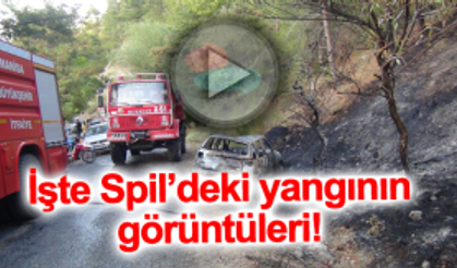 Spil Dağı'nda korkutan yangın