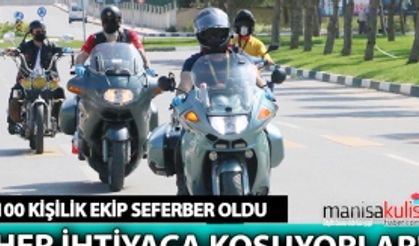 Manisalı gönüllü motosikletliler vatandaşın yanında