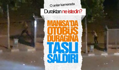 Şehir magandası otobüs durağını taşladı