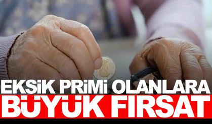 Prim eksiği olanlar için emeklilikte yeni formül devrede!