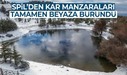 Beyaza büründü... Spil'den kar manzaraları