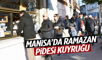 Manisa’da ramazan pidesi için uzun kuyruklar oluştu