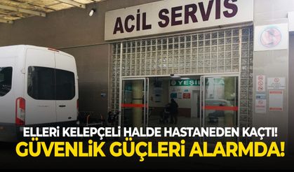 Elleri kelepçeli halde hastaneden kaçtı! Güvenlik güçleri alarmda!