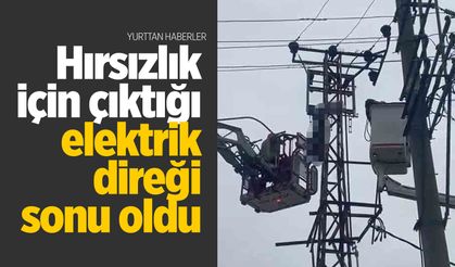Hırsızlık için çıktığı elektrik direğinde çarpılarak öldü
