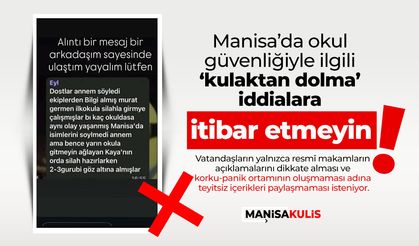 Manisa’da okul güvenliğiyle ilgili asılsız iddialara itibar etmeyin