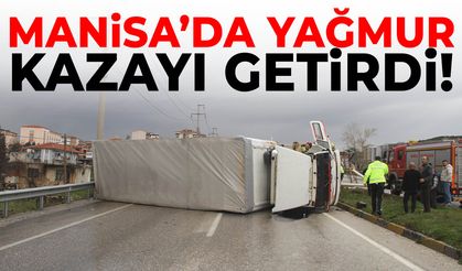 Manisa’da yağmur kazayı getirdi! Rampada dehşet anları…