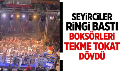 Ringe akın eden seyirciler boksörleri dövdü