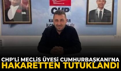 CHP'li meclis üyesi, Cumhurbaşkanı'na hakaretten tutuklandı