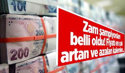 Zam şampiyonları belli oldu! Fiyatı en çok artan ve azalan kalemler...