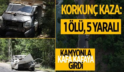 Kamyonetle kafa kafaya çarpıştı: 1 ölü 5 yaralı!