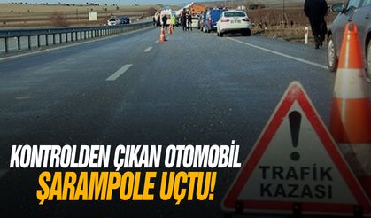 Kontrolden çıkan otomobil şarampole uçtu!