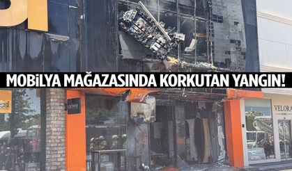 Korku dolu anlar! Mobilya mağazasını alevler sardı