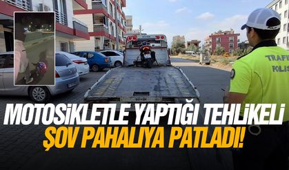 Motosikletle yaptığı tehlikeli şov pahalıya patladı!