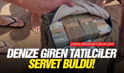 Denize giren tatilciler servet buldu! Çantalardan milyonlar çıktı