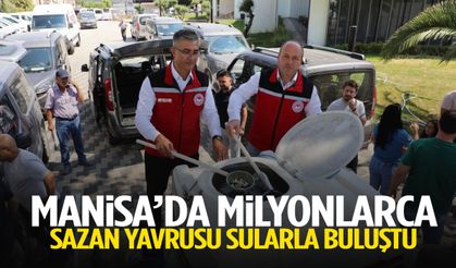 Manisa’da milyonlarca sazan yavrusu sularla buluştu