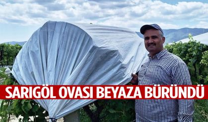 Sarıgöl Ovası beyaza büründü! Örtü mesaisi tamamlanıyor...