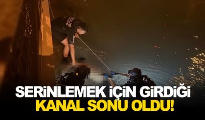 Serinlemek için girdiği kanal sonu oldu!