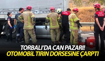 Torbalı’da can pazarı! Otomobil tırın dorsesine çarptı