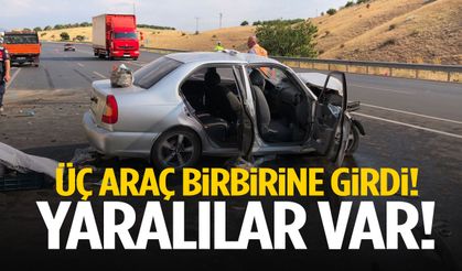 Üç araç birbirine girdi! Yaralılar var